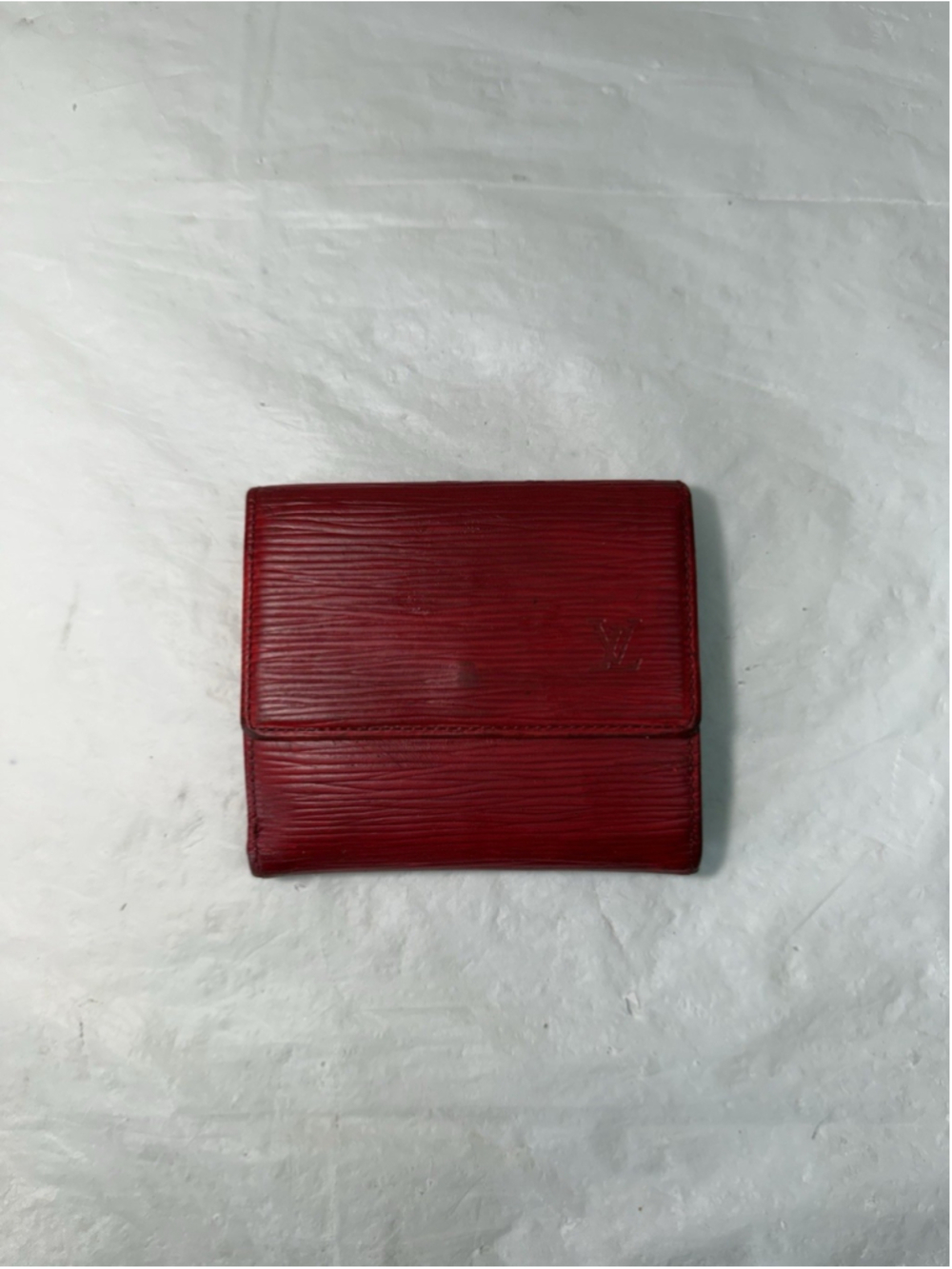 Louis Vuitton Epi Elise Red Leather Trifold Cash Wallet